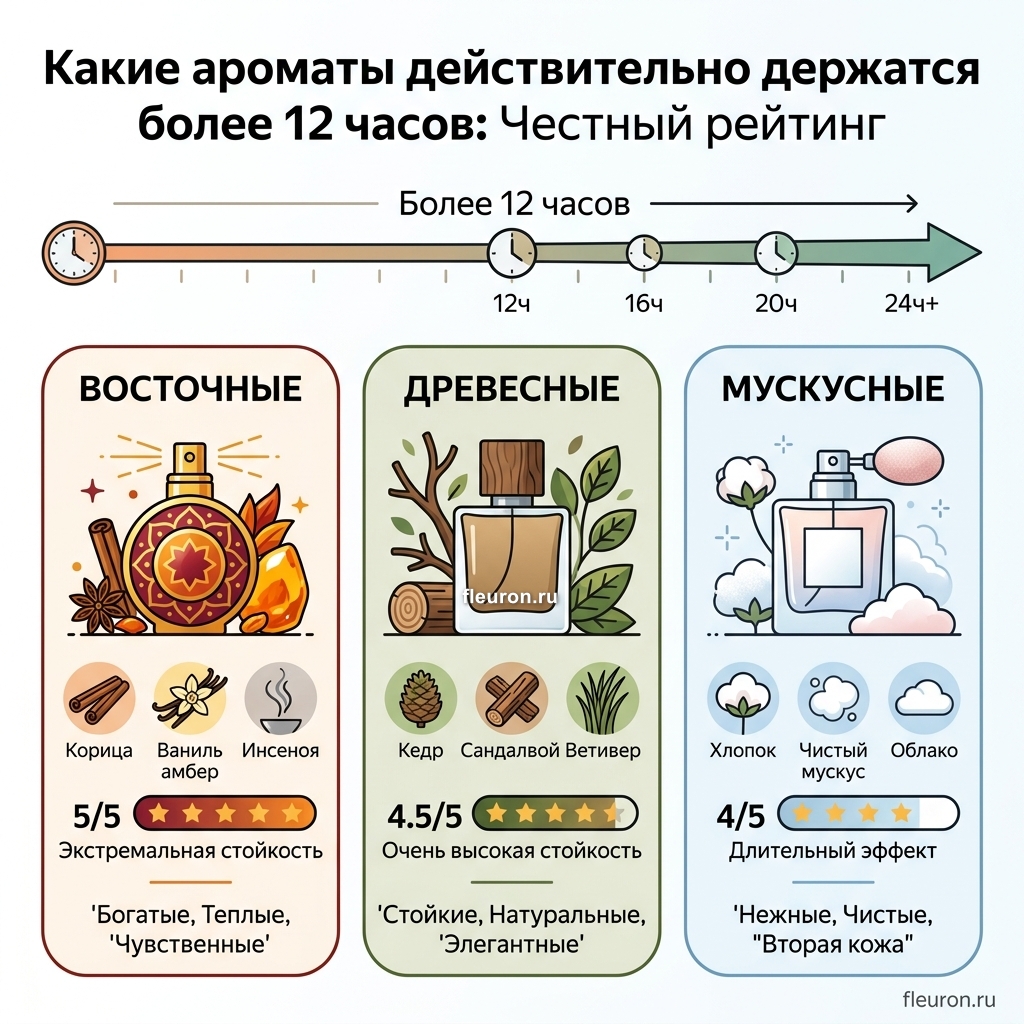 Какие ароматы действительно держатся более 12 часов 