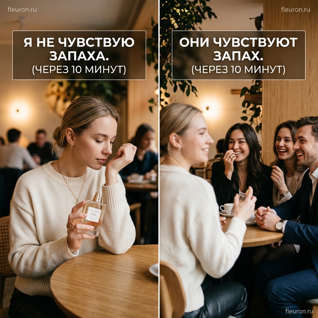 Почему дорогой парфюм перестает ощущаться через 10 минут, а окружающие его чувствуют?