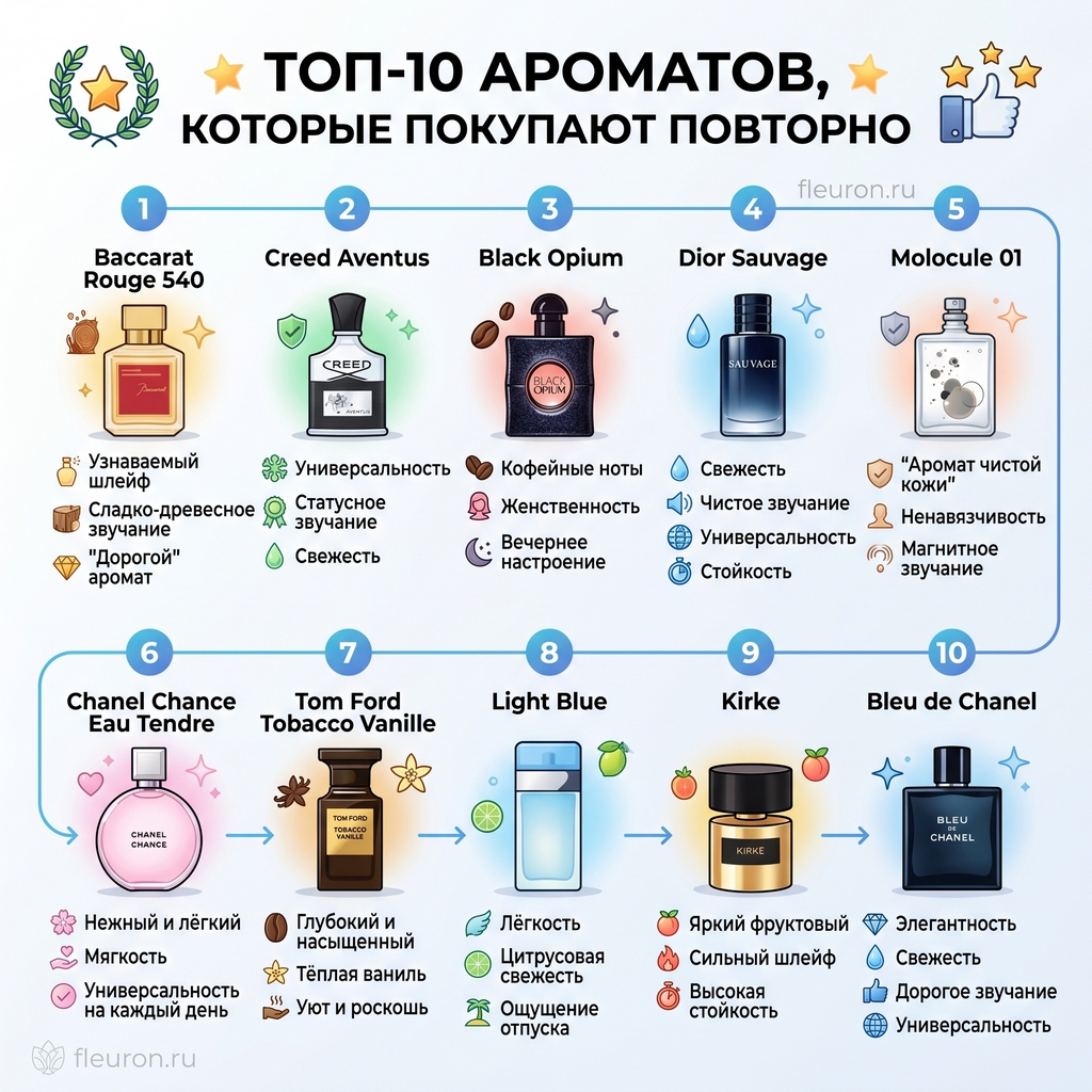 Топ-10 ароматов, которые покупают повторно